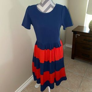 Lularoe Red & Blue Amelia Dress